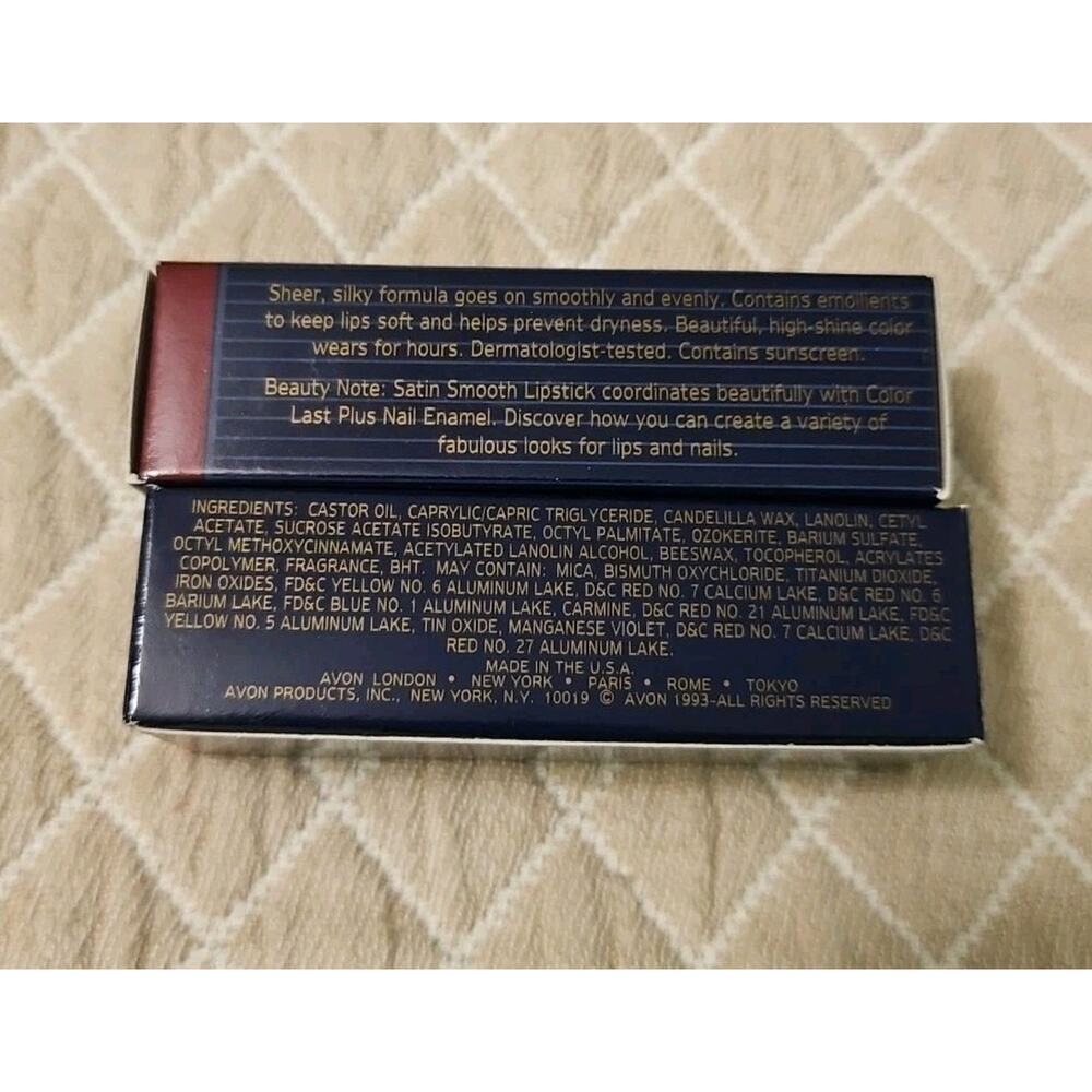2 Vintage Avon Satin Smooth Lipstick .13oz- Rich Spice - Picture 4 of 6